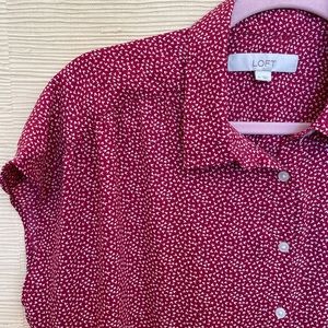 Loft Heart Print Blouse M